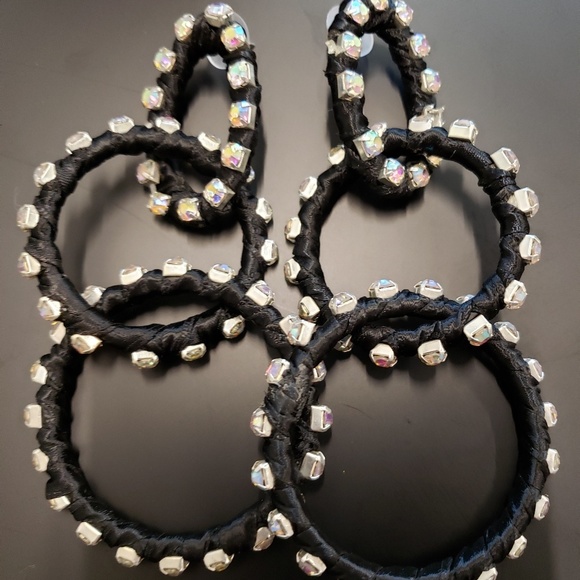 Circle drop rhinestone earrings - Picture 2 of 4